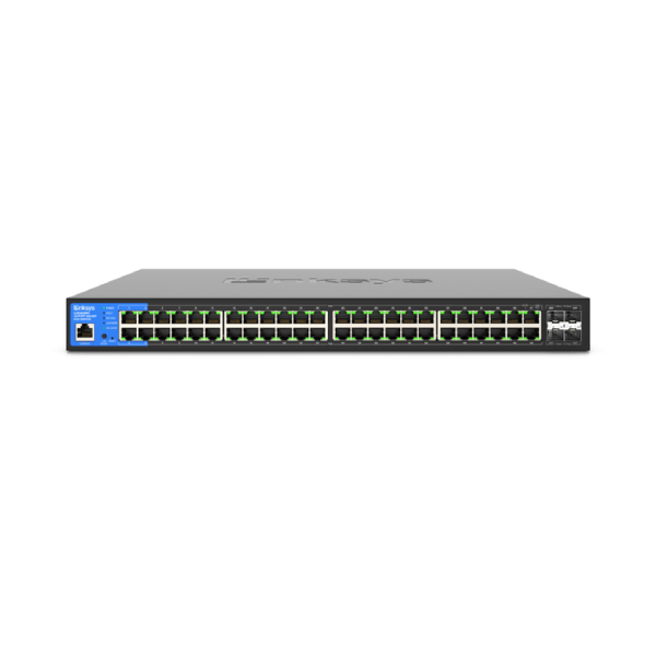 Linksys 48 Port PoE Switch with 176 Gbps Switching Capcity and 48GE and 4SFP ports